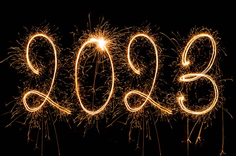 火花燃烧的数字设计2023新年快乐背景素材(JPG)