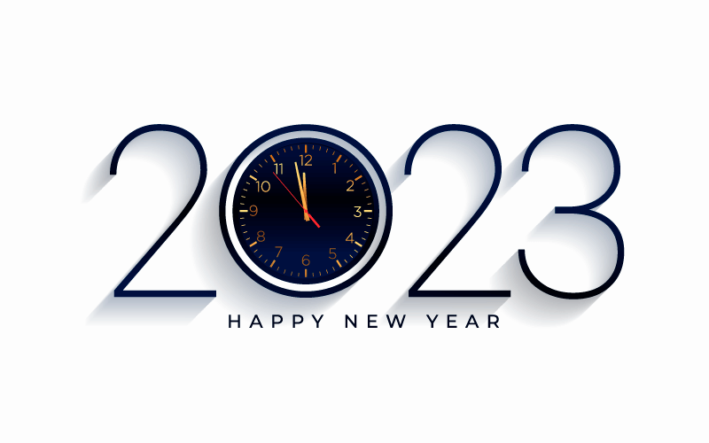 即将到点的时钟设计2023跨年背景矢量素材(EPS)