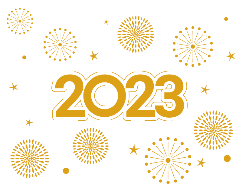 各种各样的简单烟花设计2023新年快乐背景矢量素材(EPS)