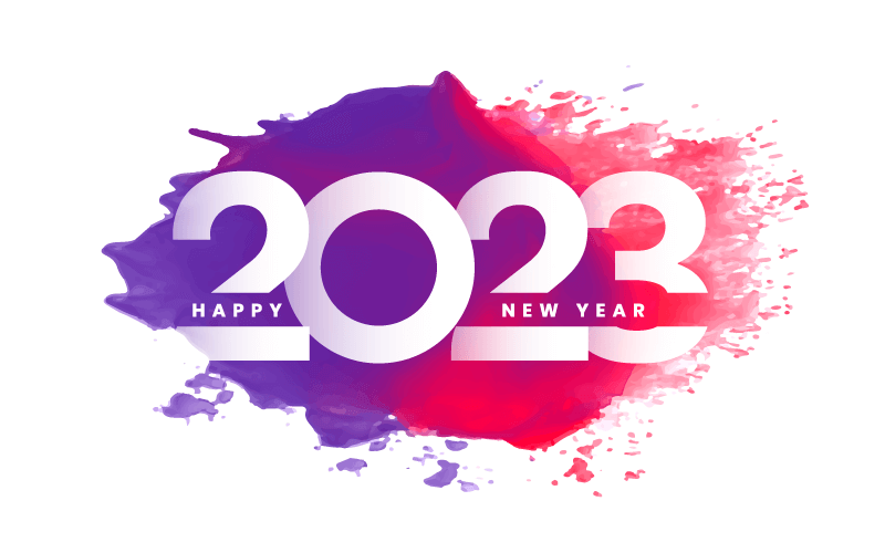 创意水彩设计2023新年快乐背景矢量素材(EPS)